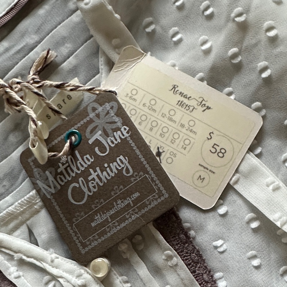 NWT Matilda Jane Cream Button-Up Blouse - Picture 4 of 9